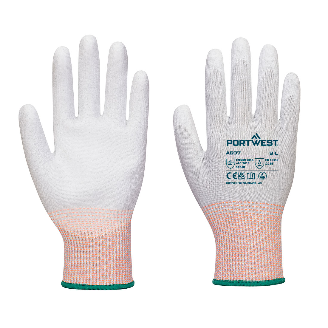 Portwest A697 ESD Cut B13 PU-handpalmhandschoen (verpakking van 12)