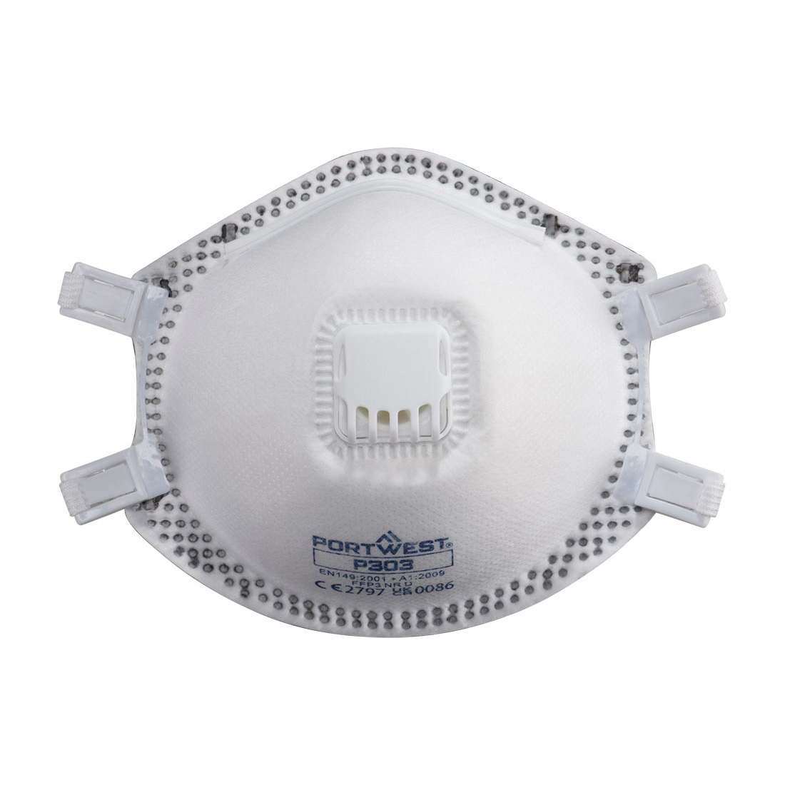 Portwest P303 FFP3 Dolomiet-ademhalingsmasker met ventiel (verpakking van 10 stuks)