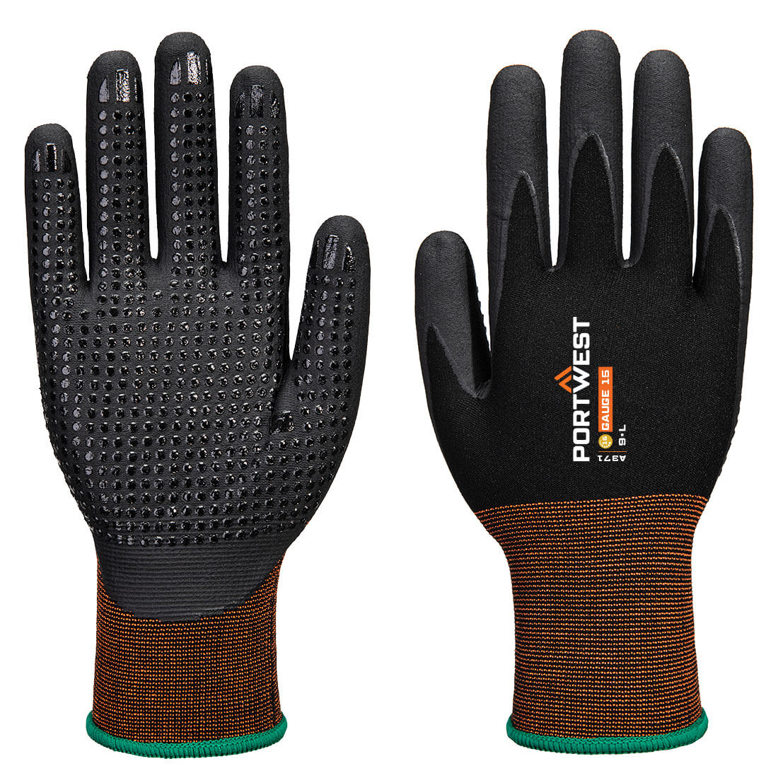 Portwest A371 GP Grip 15 Nitril Micro Foam Handschoen met Noppen
