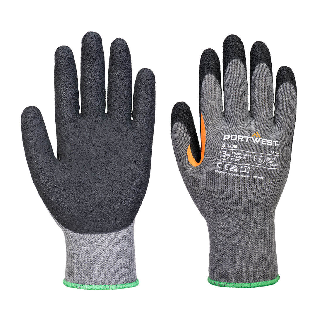 Portwest A106 Grip 10 handschoen met latexversterkte duim (verpakking van 12)