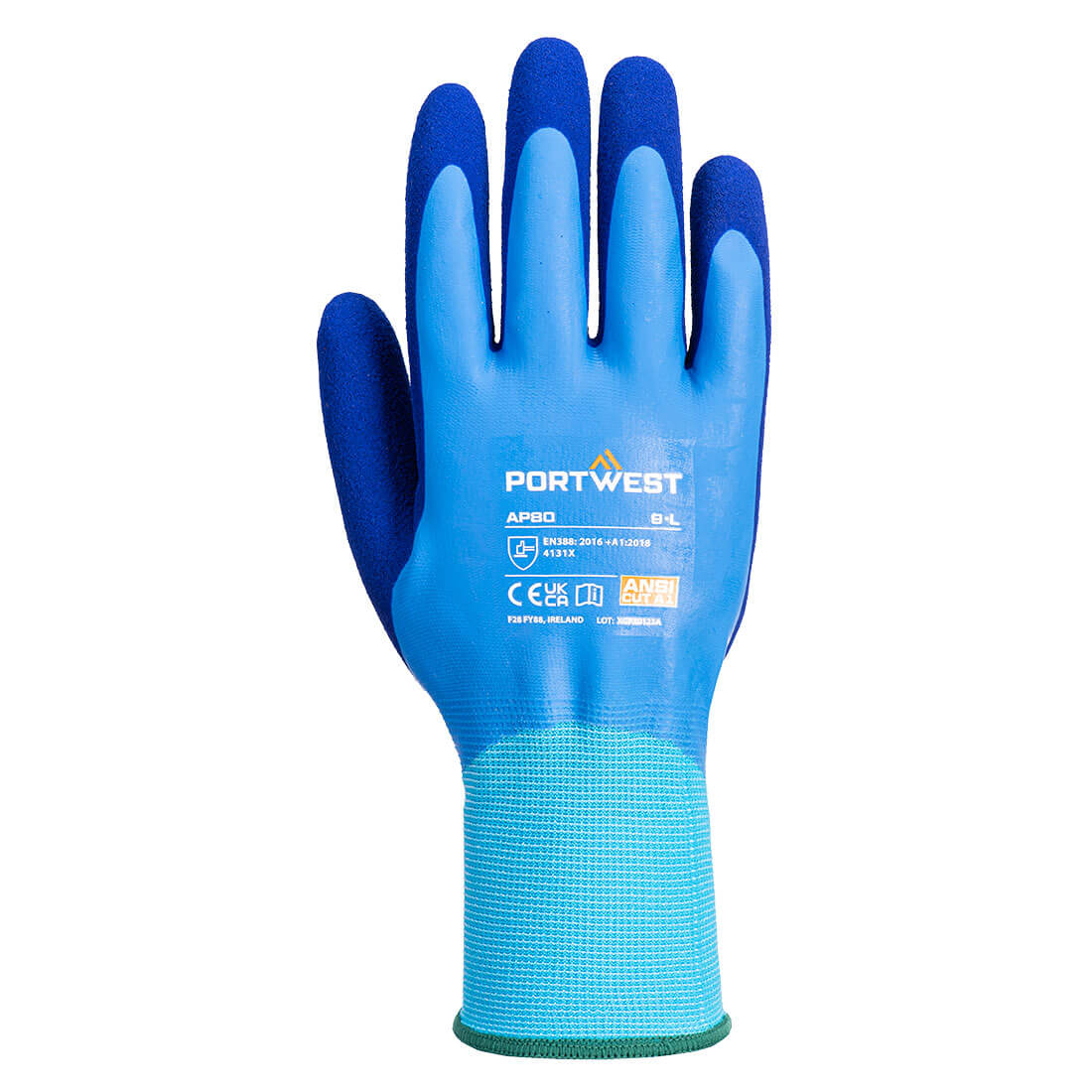 Portwest AP80 Grip 13 Latex Foam Aqua Glove