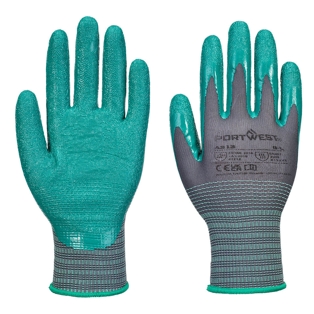 Portwest A313 Grip 15 Nitril Kreukelhandschoen (verpakking van 12)