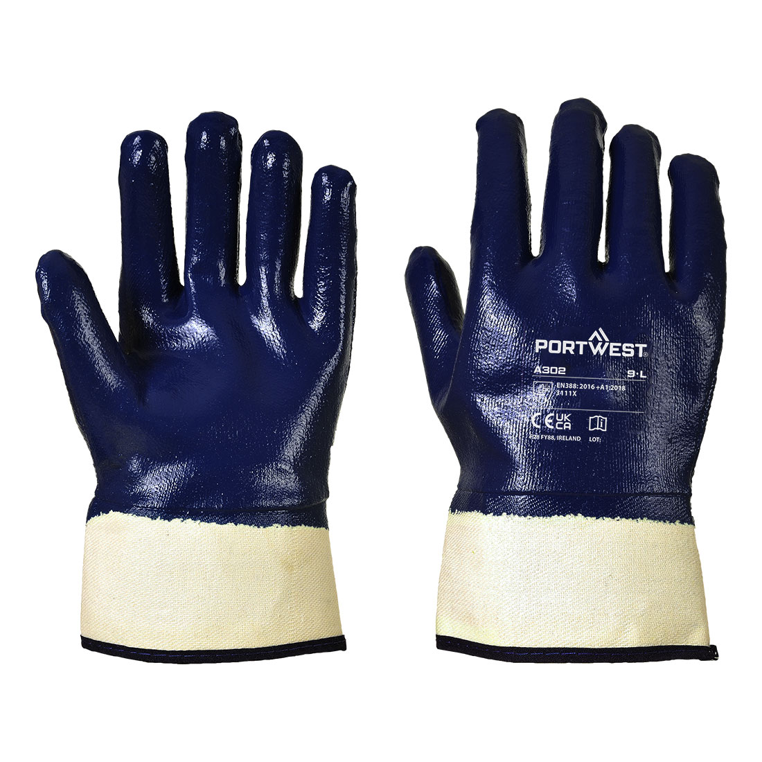Portwest A302 Grip Nitrile volledig gecoate veiligheidsmanchet