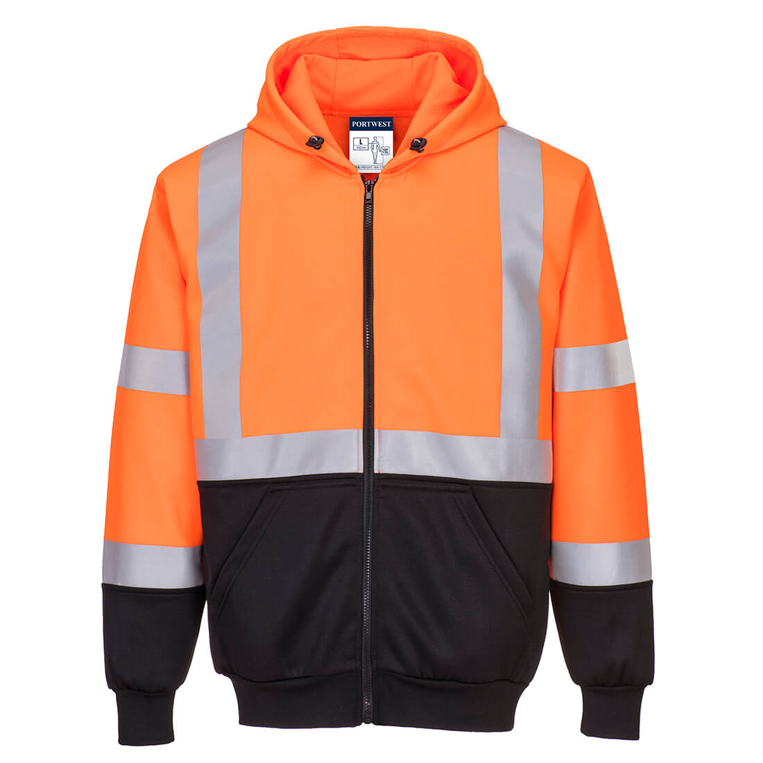 Portwest B315 Hi-Vis Contrast Hoodie met Rits