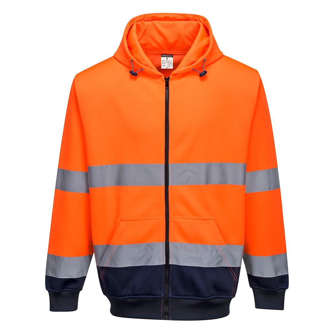 Portwest B317 Hi-Vis Contrast Hoodie met Rits