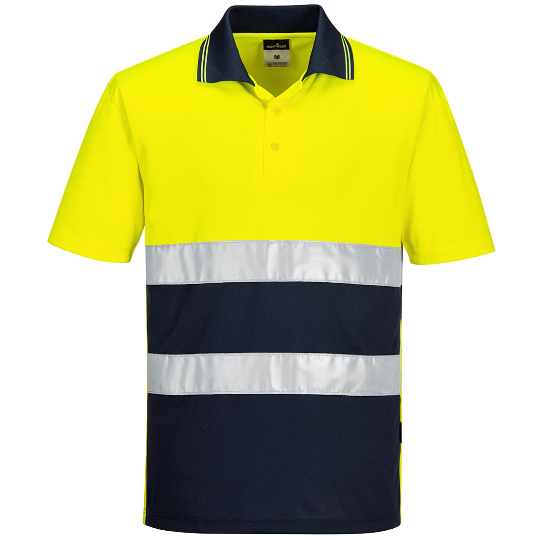 Portwest S175 Hi-Vis lichtgewicht poloshirt met contrasterende details, korte mouwen