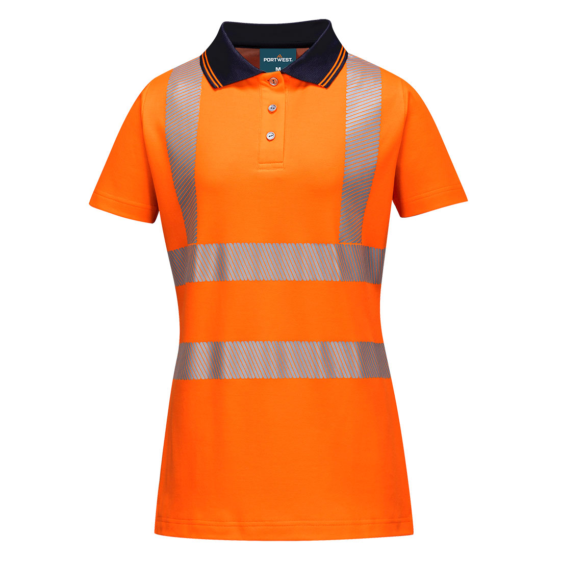 Portwest LW72 Hi-Vis katoenen Comfort Pro poloshirt voor dames, korte mouwen