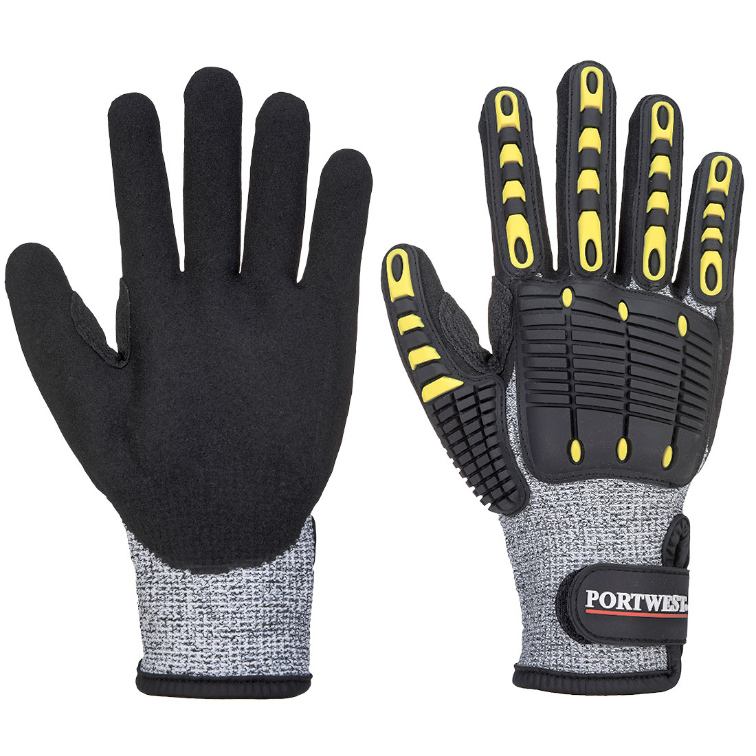 Portwest A722 Impact C13 nitrilhandschoen met zandversterkte handpalm