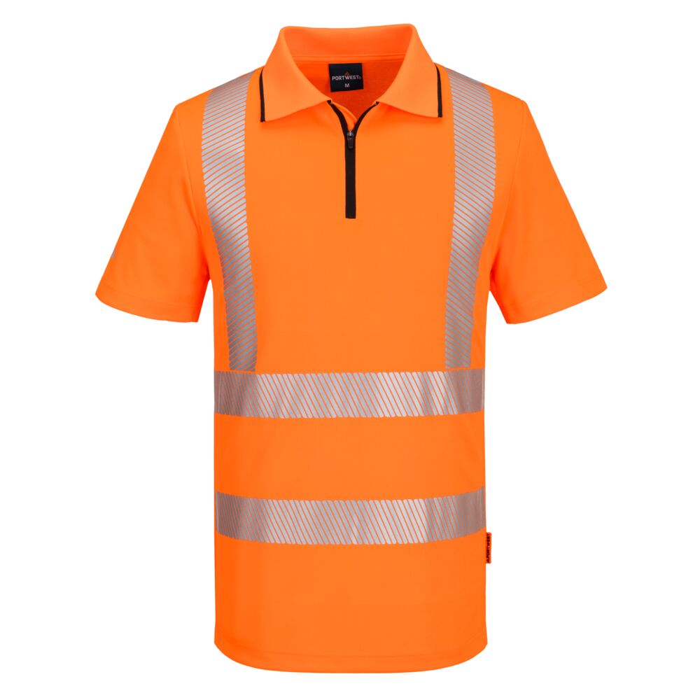 Portwest KX302 KX3 Sport Hi-Vis Polo Shirt met Rits (Korte Maat)