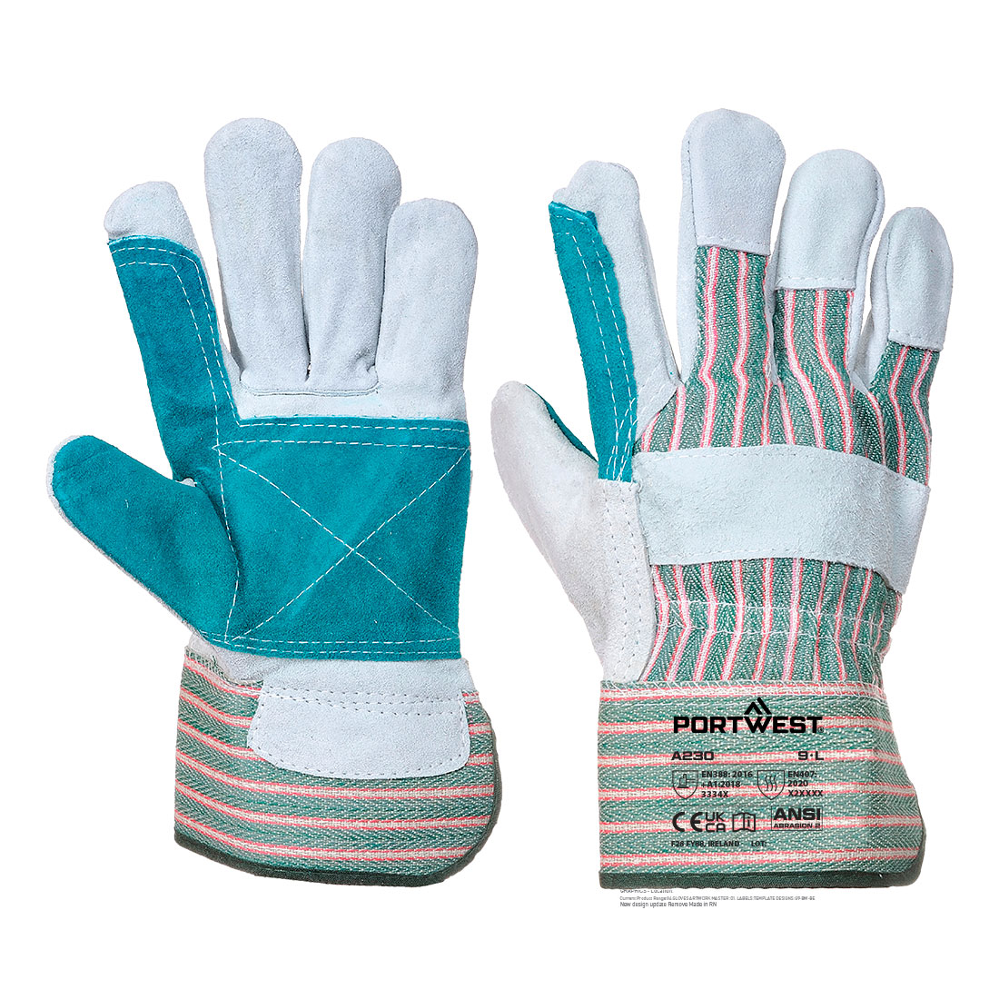 Portwest A230 Leren Rigger 365 handschoen van rundleer met versterkte handpalm