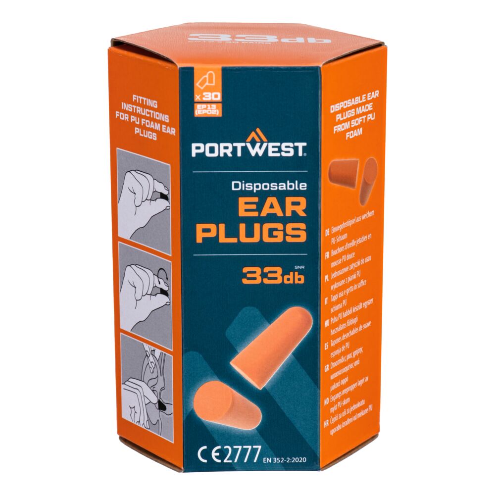 Portwest EP13 Oordoppen van PU-schuim (30 paar)