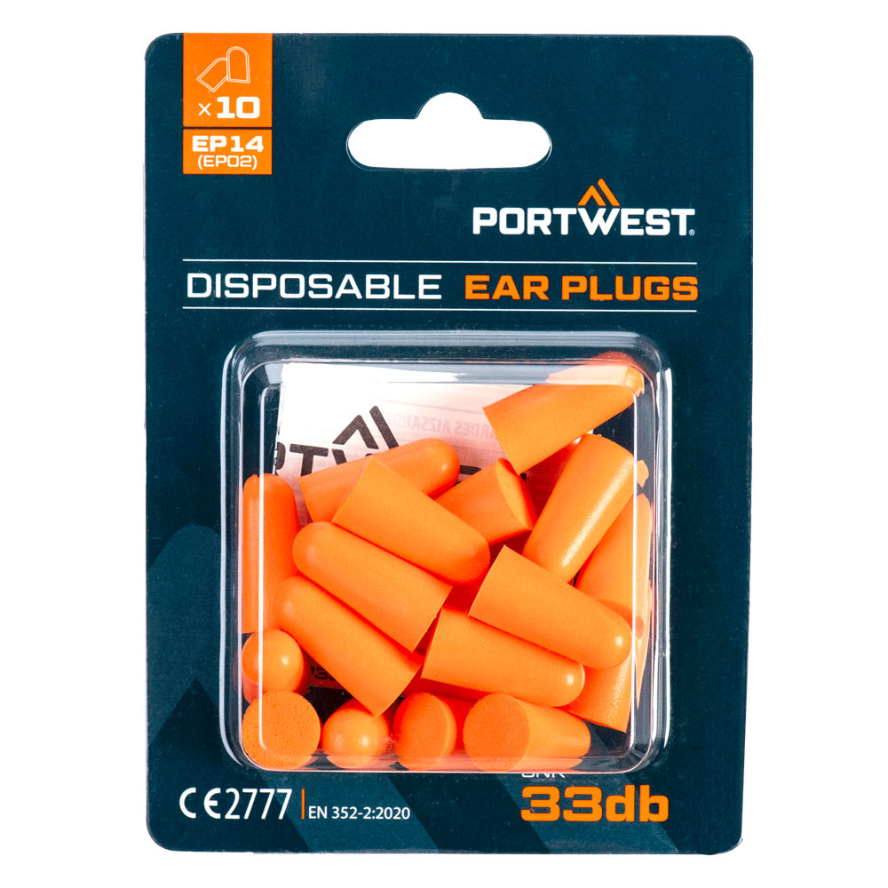 Portwest EP14 Oordopjes van PU-schuim in blisterverpakking (10 paar)