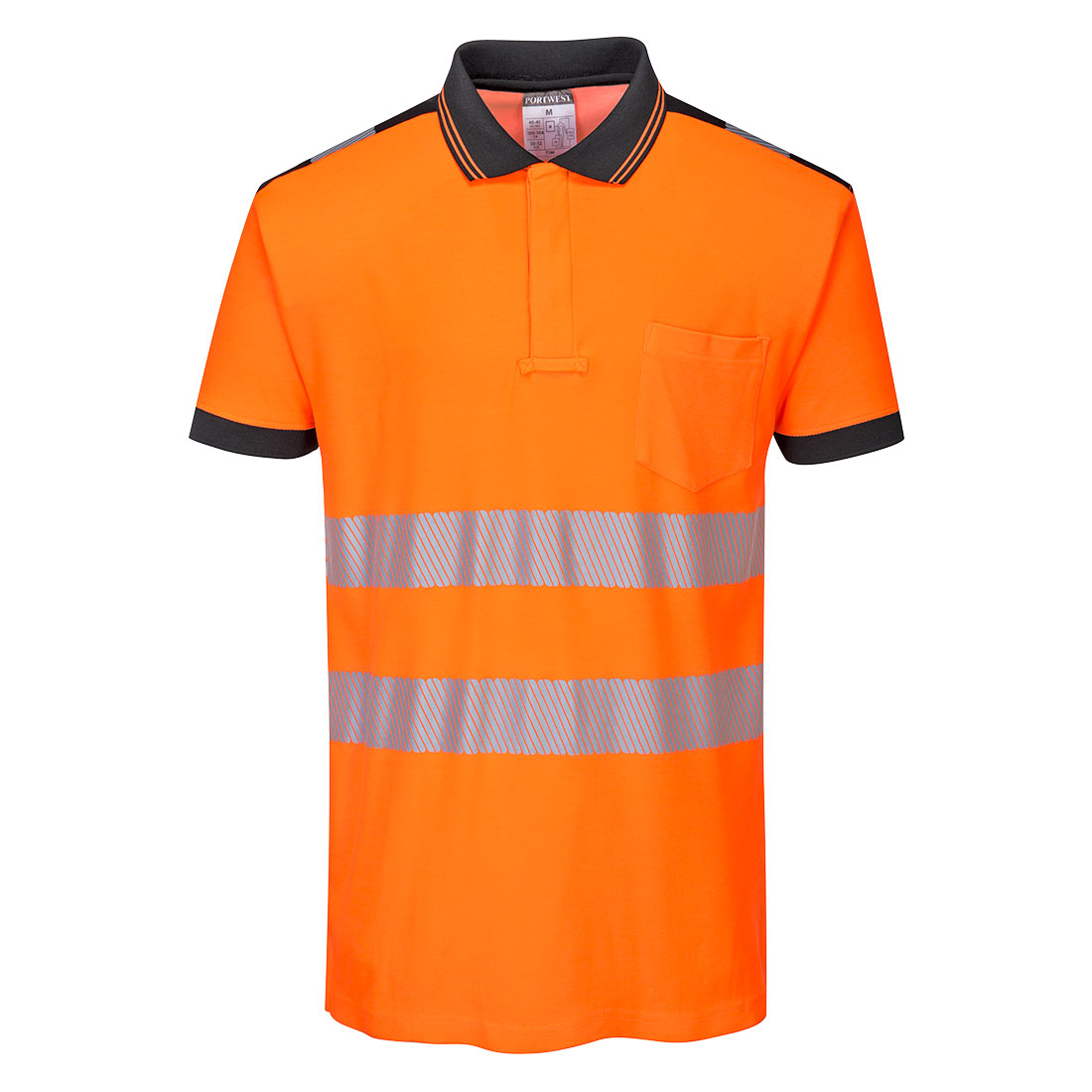 Portwest T180 PW3 Hi-Vis katoenen comfort poloshirt met korte mouwen