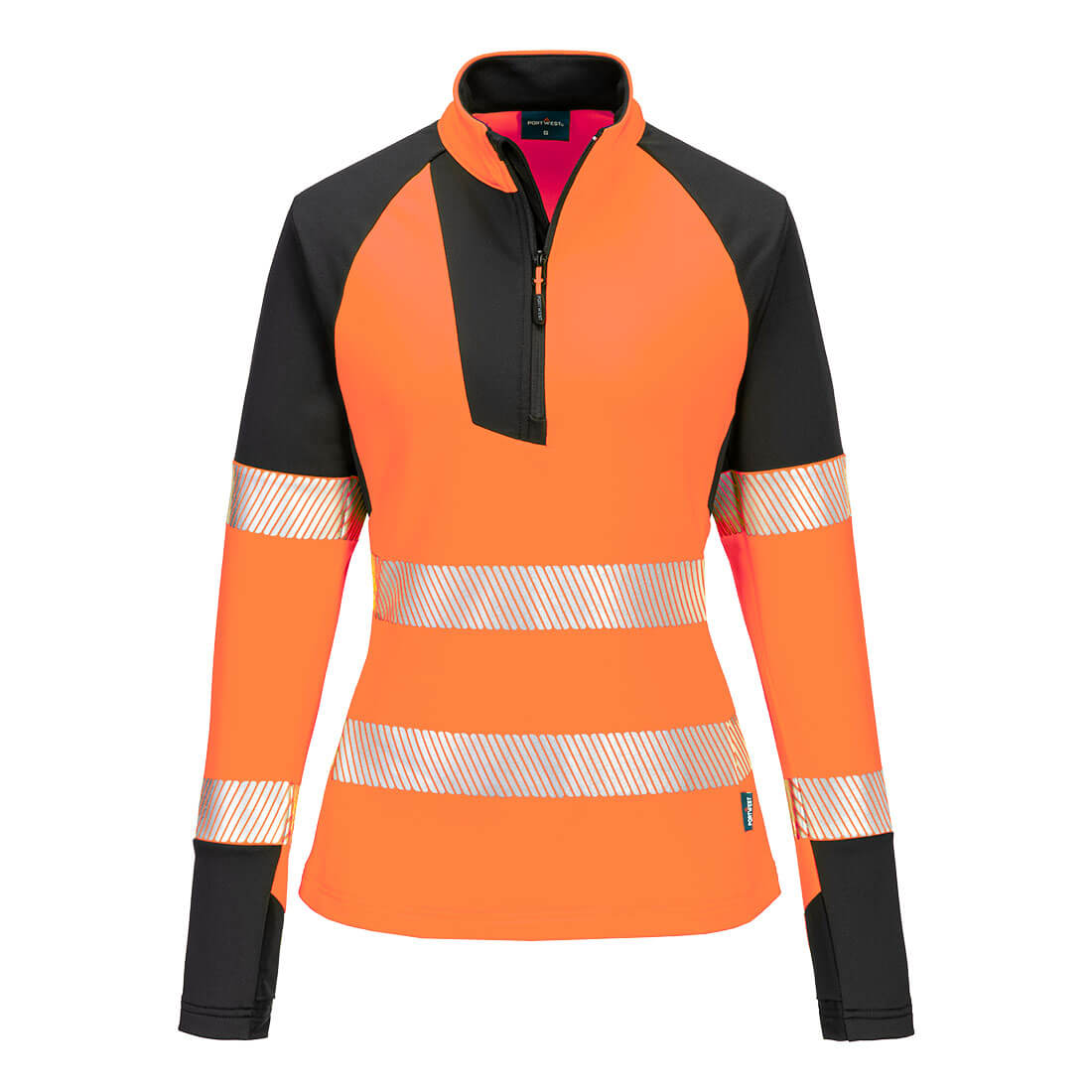 Portwest T173 PW3 Hi-Vis dames sweatshirt met 1/4 rits