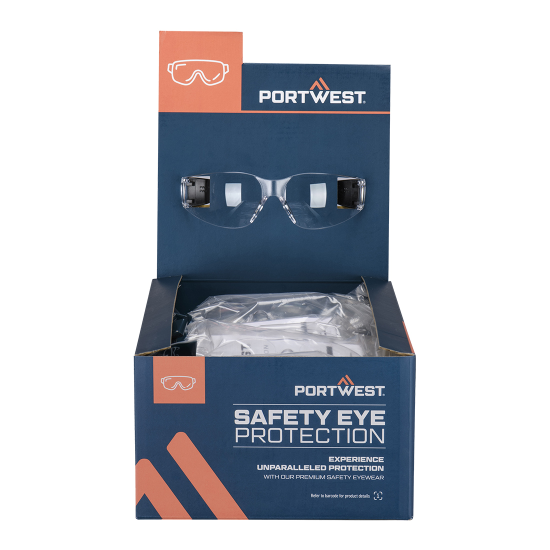 Portwest PM32 Verkoopklare PW32-brillen, verpakking van 12 stuks.