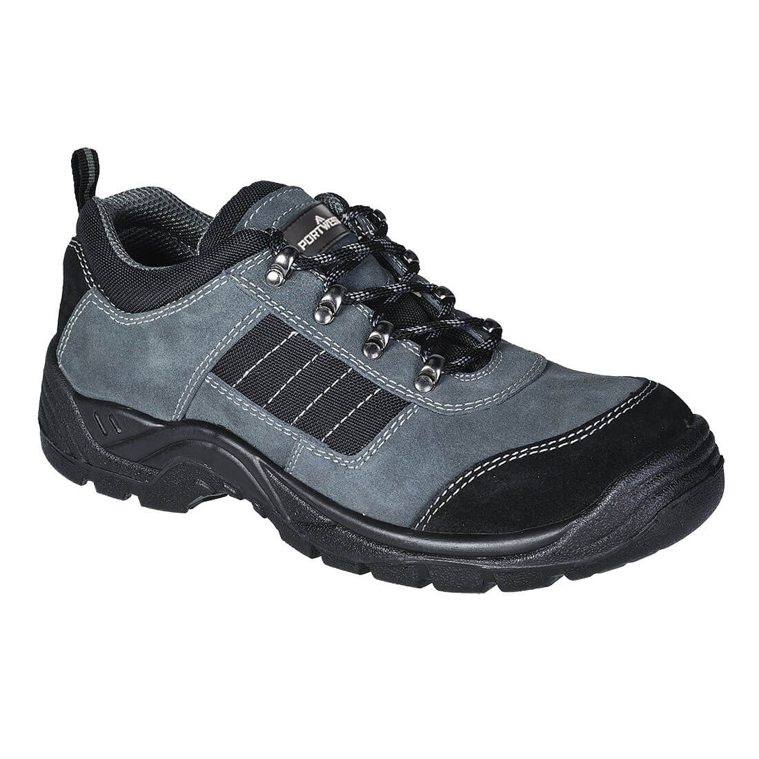 Portwest FW64 Lage schoen van staalkleurig suède leer, maat S1P SR