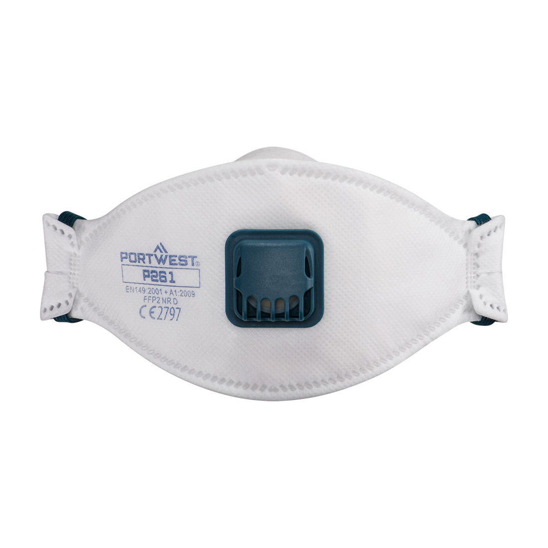Portwest P261 Drievoudig ventiel Dolomiet FFP2-ademmasker (verpakking van 10)