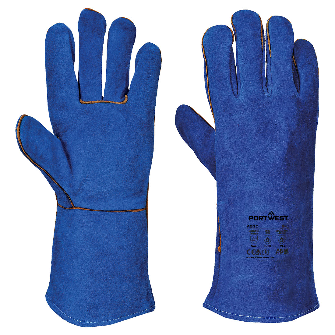 Portwest A510 Lassers 210 Gesplitste Lederen Blauwe Handschoen