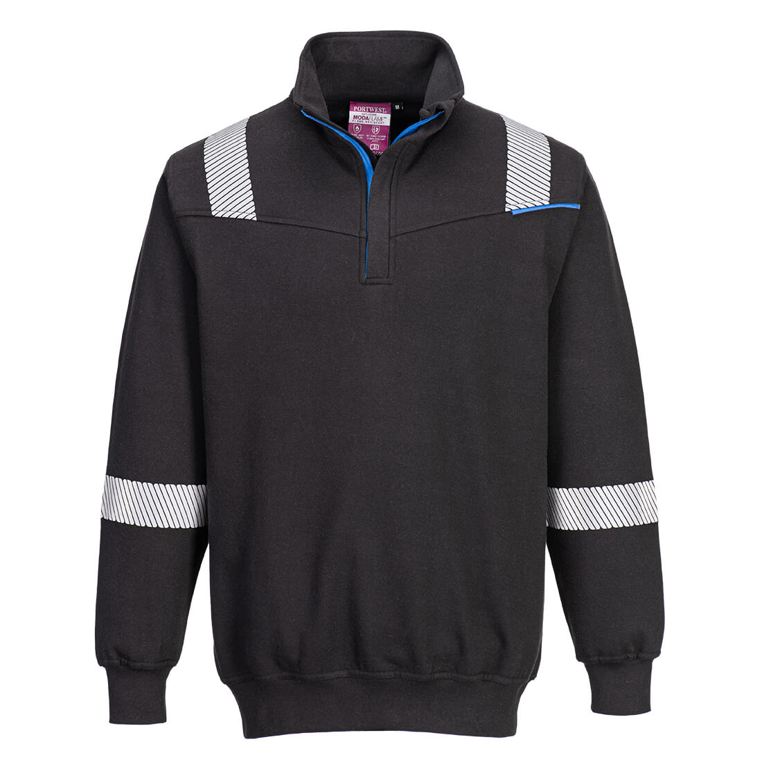 Portwest FR710 WX3 Modaflame gebreid FR-sweatshirt met 1/4 rits