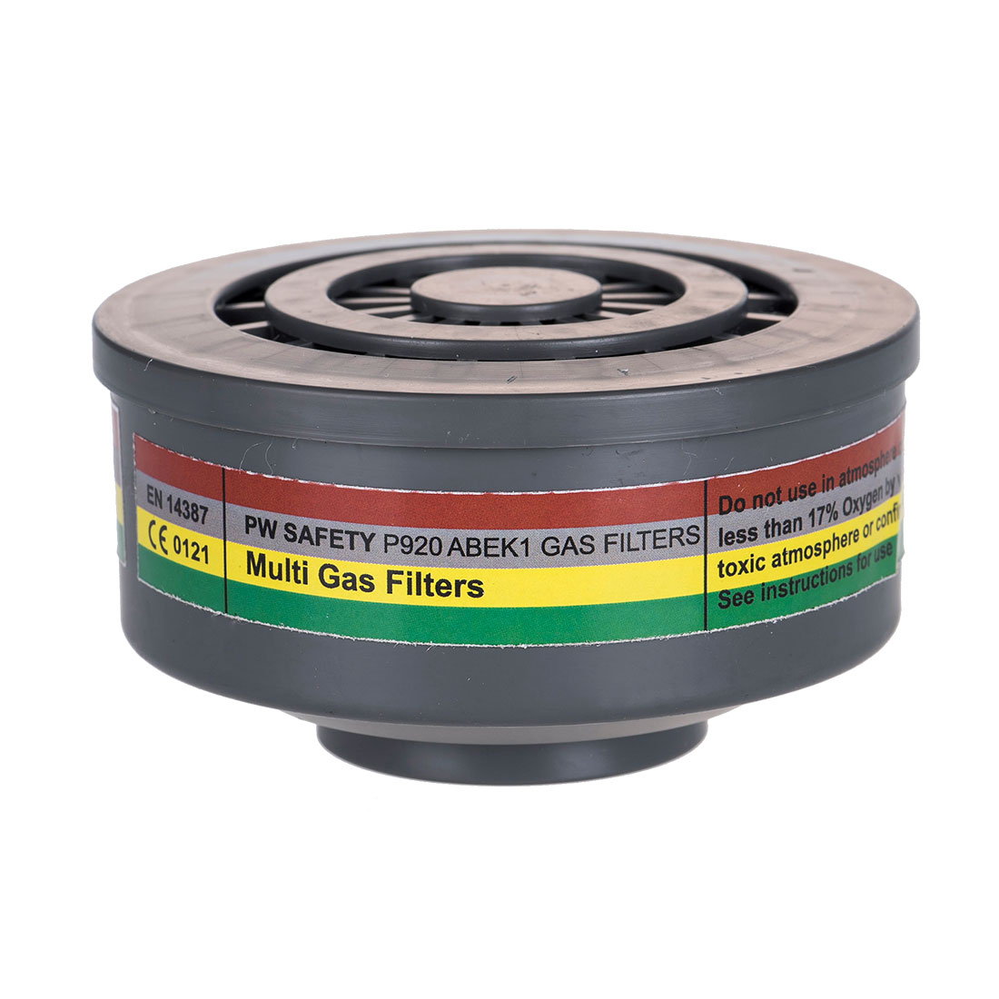 Portwest P920 ABEK1 gasfilter met speciale schroefdraadaansluiting (verpakking van 4)