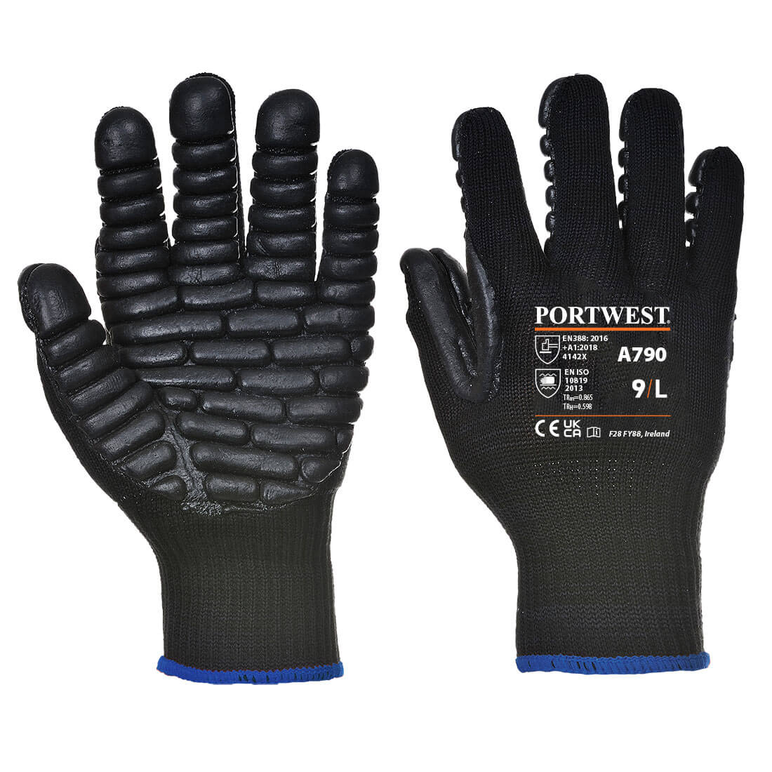 Portwest A790 Anti-vibratiehandschoen van chloropreenrubber (maat 10)