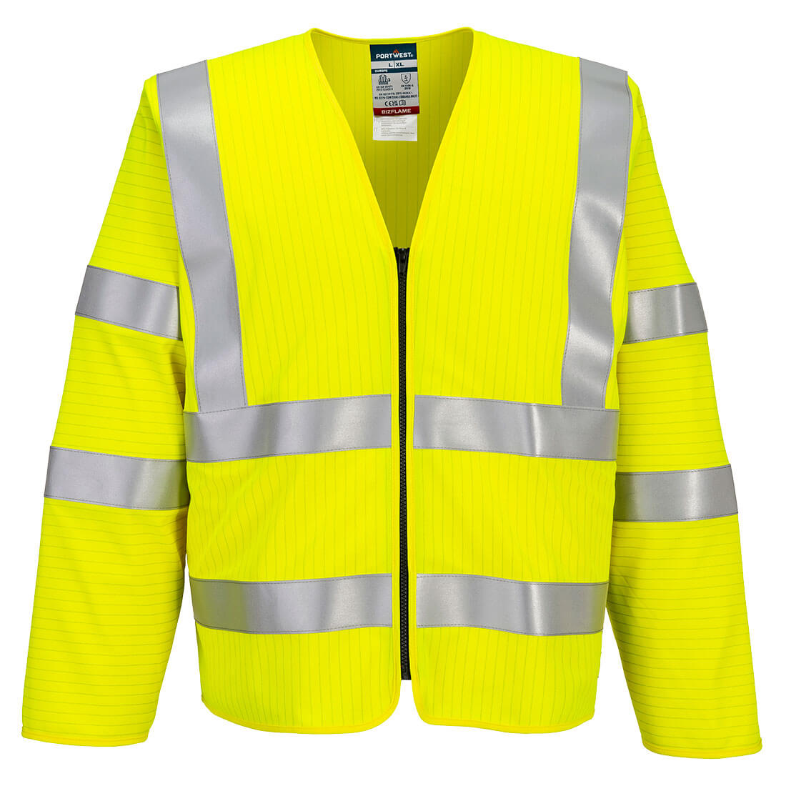 Portwest FR616 Bizflame Hi-Vis FR Vest met lange mouwen en ritssluiting