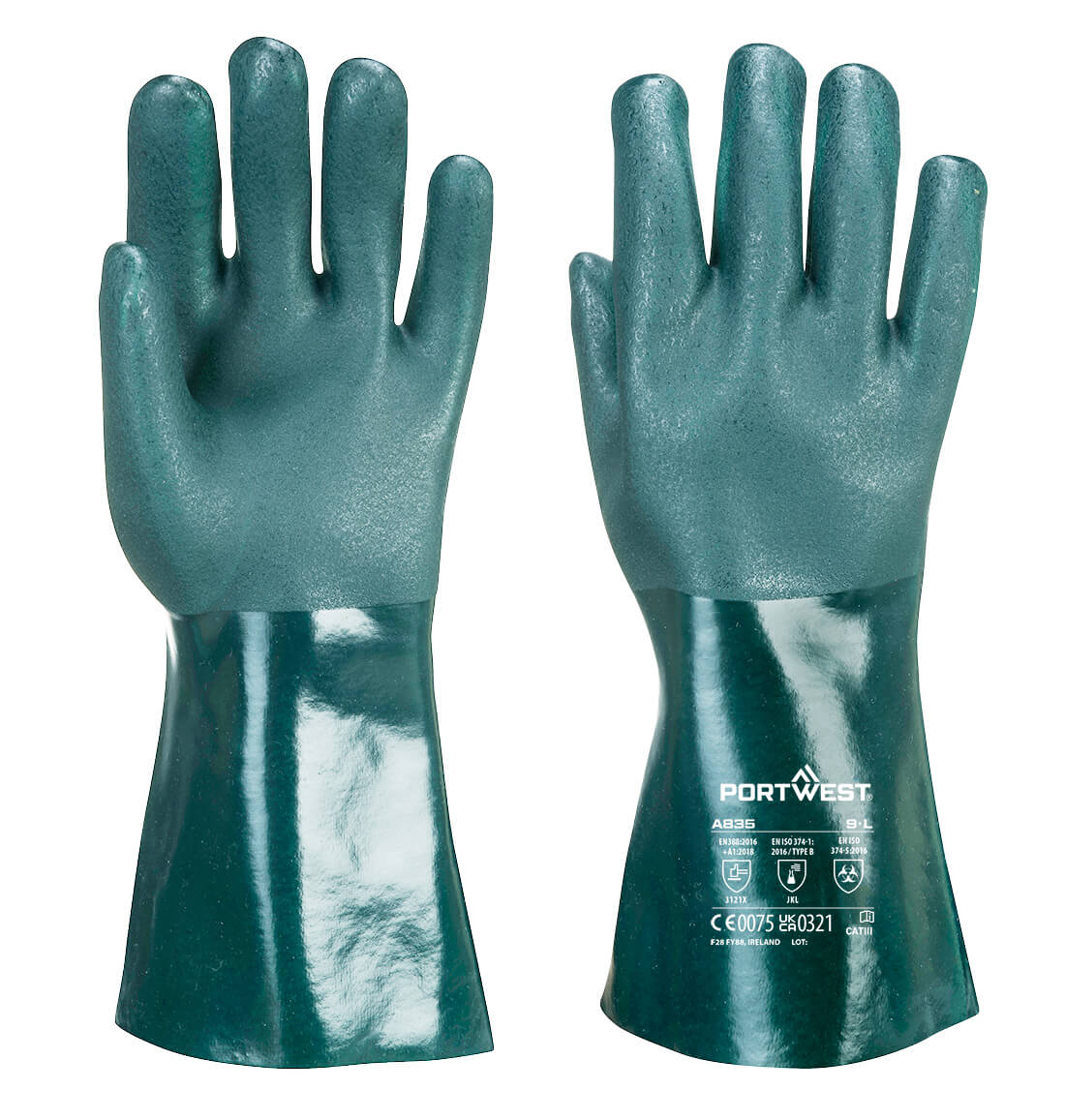 Portwest A835 Chem 350 PVC dubbel gecoate handschoen