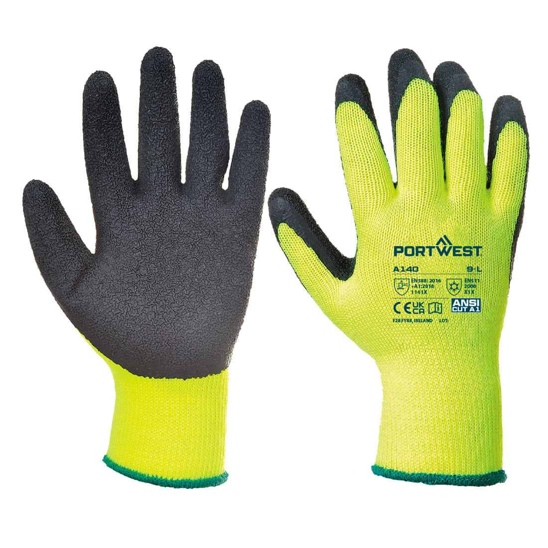 Portwest A140 Koude 10 latex kreukelhandschoen