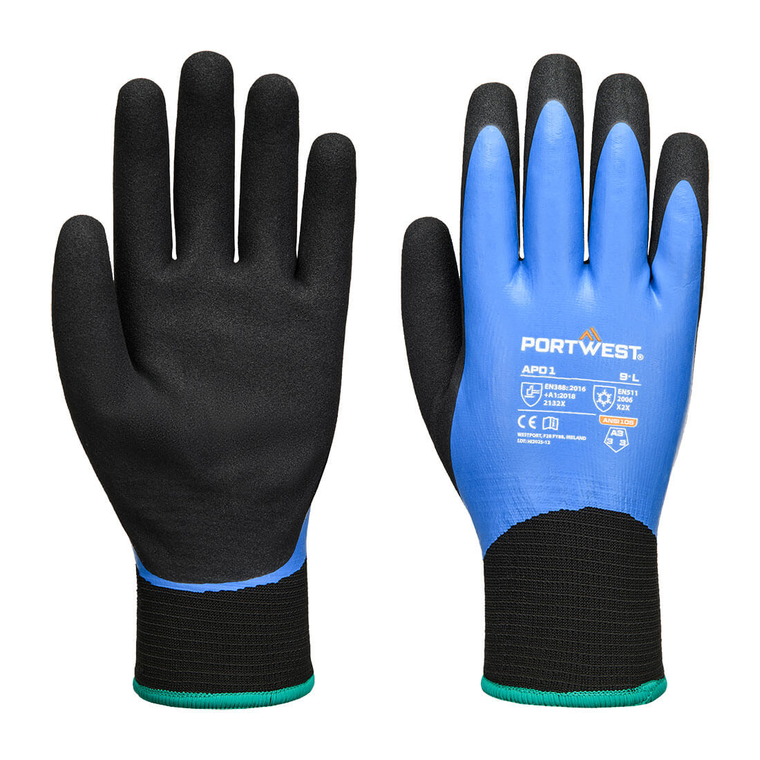 Portwest AP01 Koude 13 Latex Aqua Handschoen