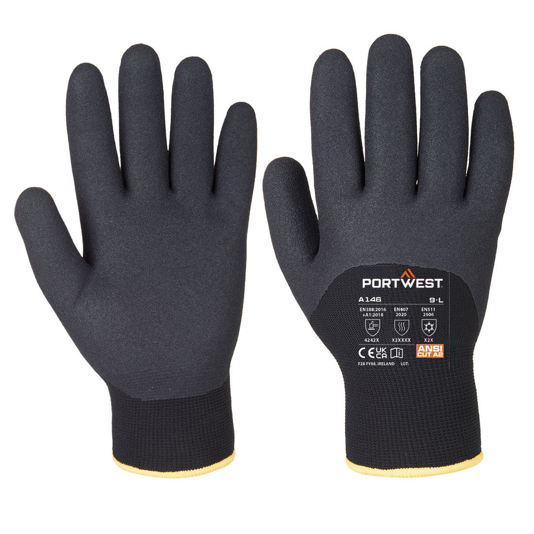 Portwest A146 Koude 15 Nitril Zandige 3/4 Gedompelde Handschoen