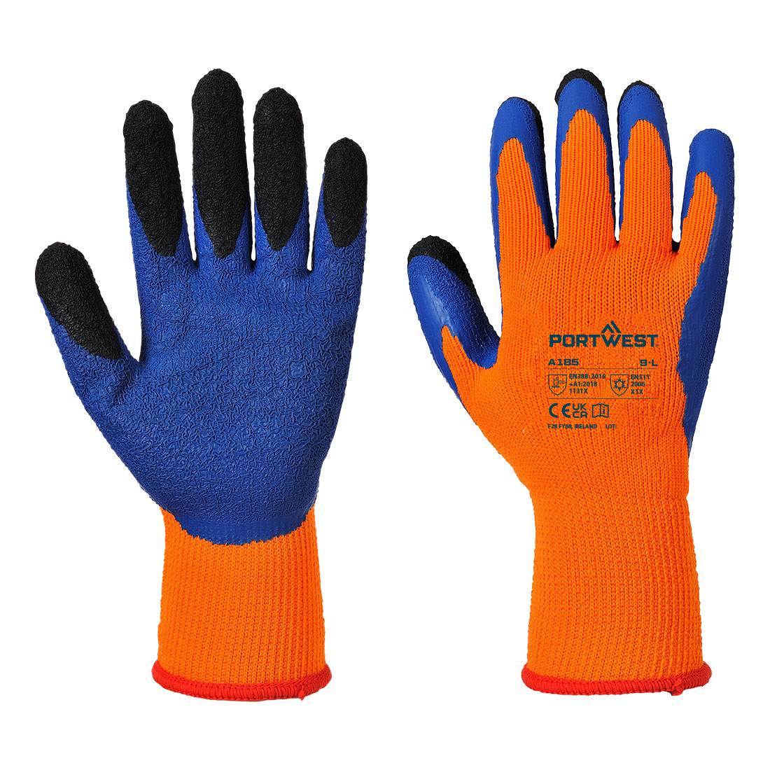 Portwest A185 Koude 7 latex vingerhandschoen met kreukeleffect