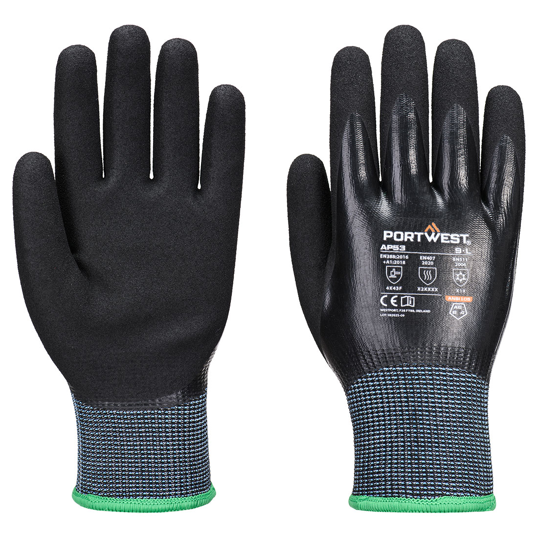 Portwest AP53 Koude F15 nitril Aqua snijhandschoen