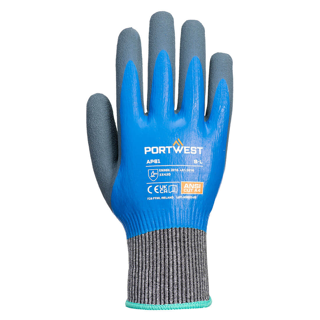 Portwest AP81 Snijbare D13 latex aquahandschoen