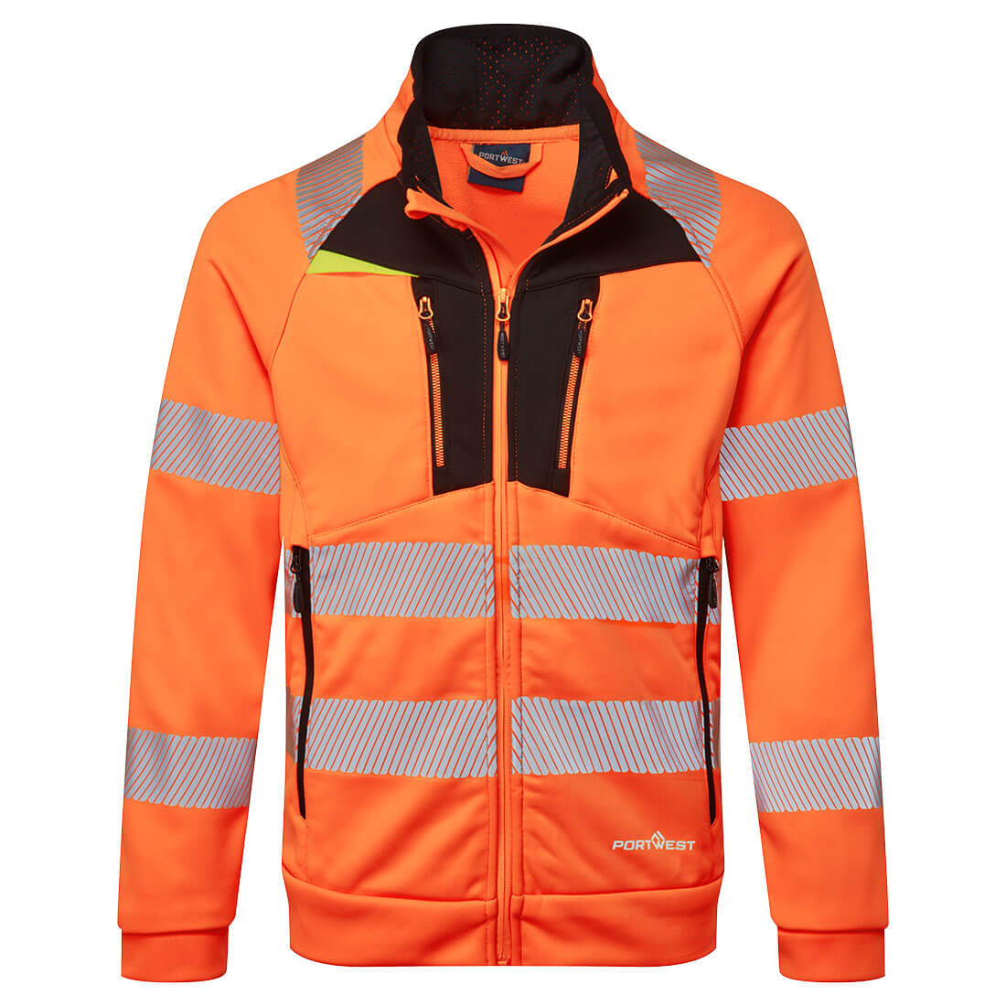 Portwest DX477 DX4 Hi-Vis sweatshirt met opstaande kraag en ritssluiting