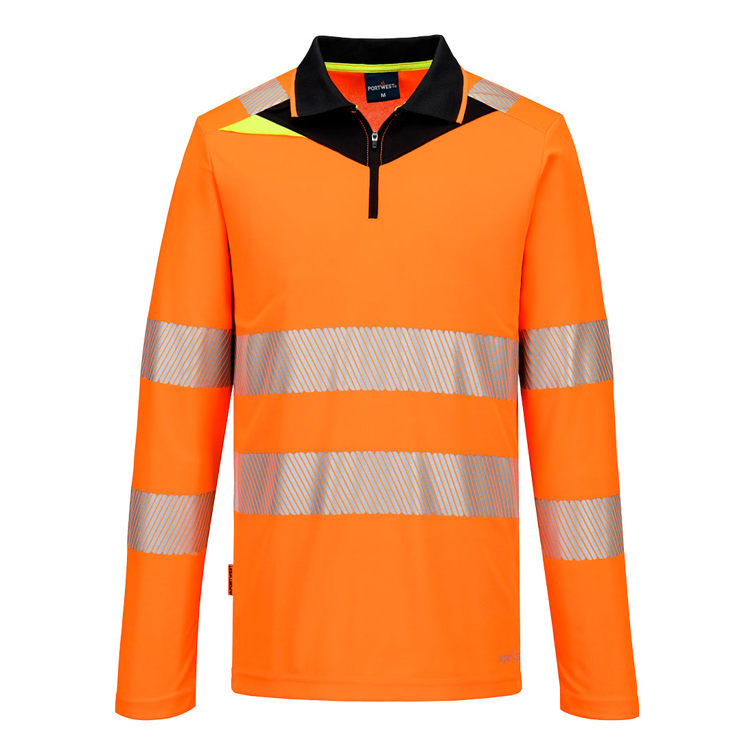 Portwest DX419 DX4 Hi-Vis Polo Shirt met Ritssluiting, Lange Mouw