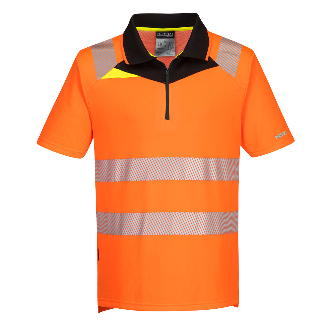 Portwest DX412 DX4 Hi-Vis Poloshirt met Rits (Kort model)